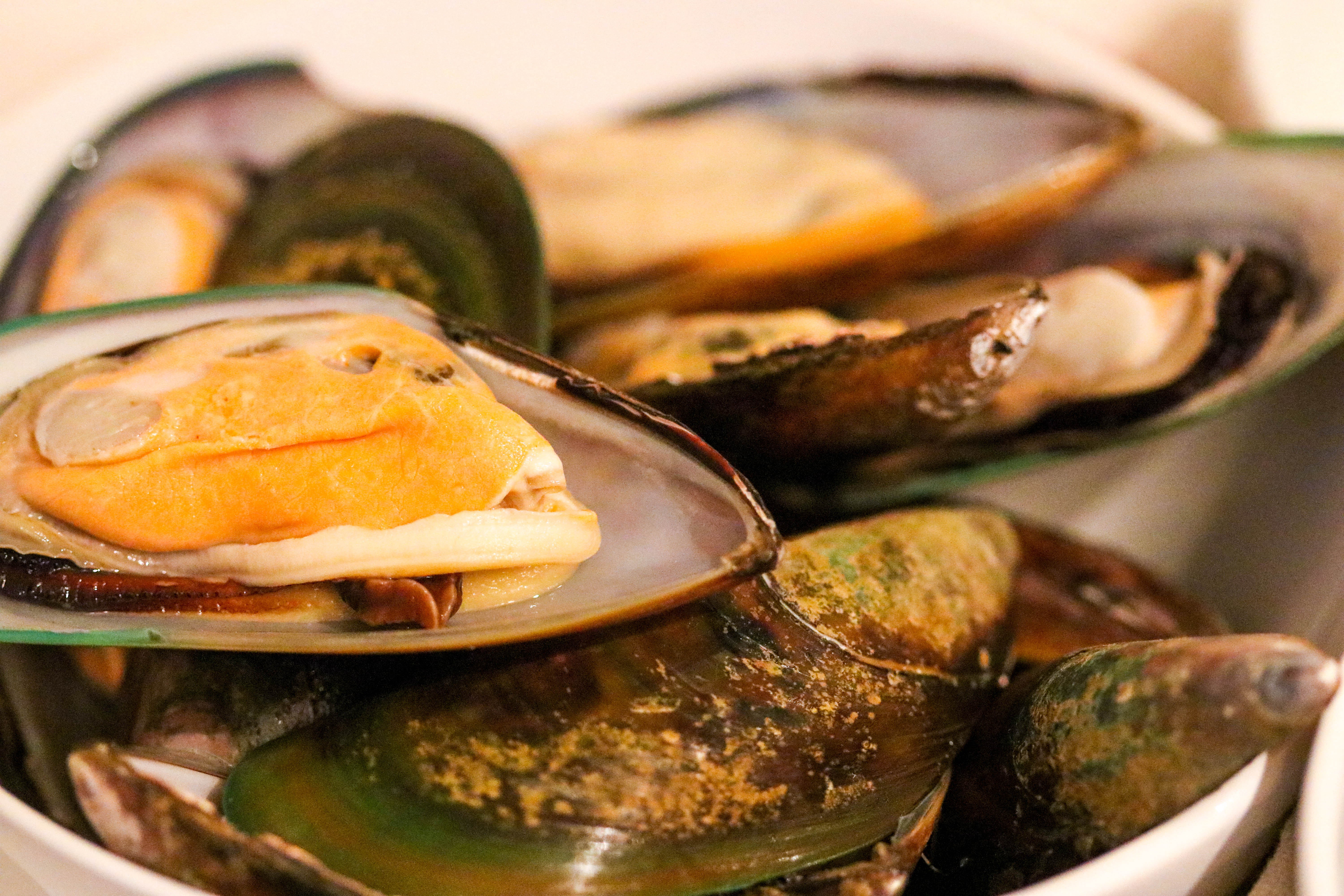 seafood pasta, mussels