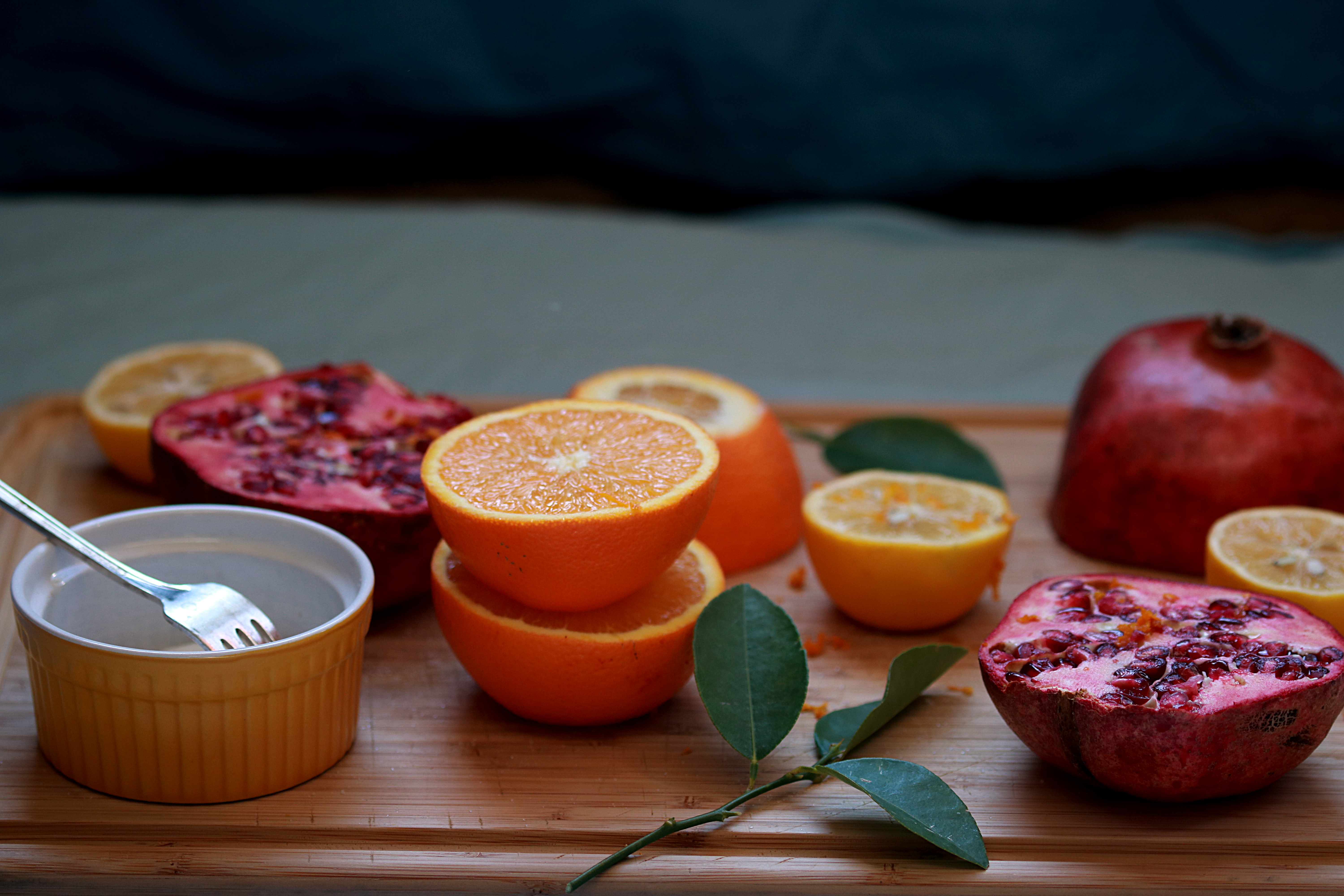 This antioxidant and vitamin C rich platter of pomegranates and citrus all just went into a wonderful Winter citrus salad recipe! It's easy and elegant and will be sure to impress even the pickiest of eaters, just leave out the blue cheese.