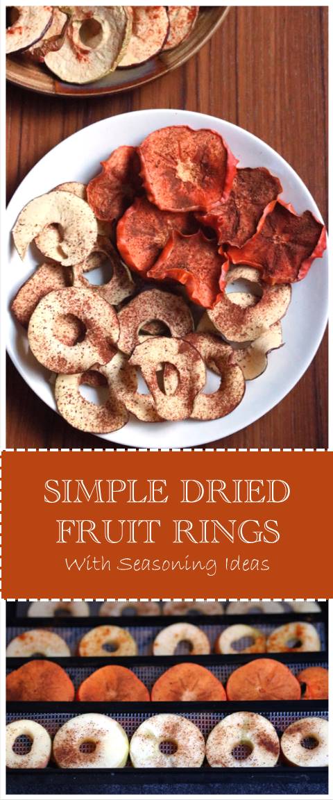 These dried fruit rings are an easy, healthy snack to throw in a packed lunch, take on a hike, refuel you after exercising or served as an appetizer, and they are so hands off. Plus the spice combos are endless so have fun and play around with these!