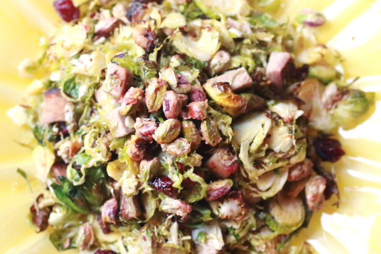 Roasted Brussel Sprouts with Leftover Holiday Ham