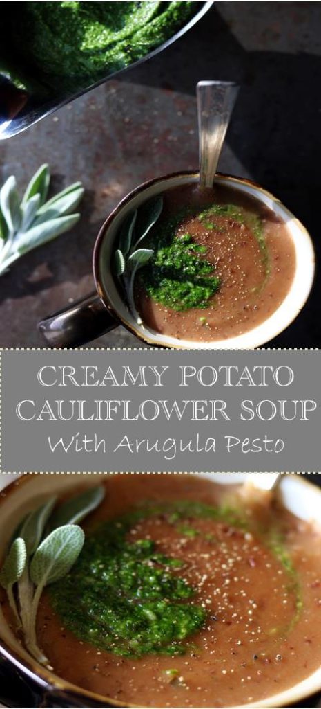 Creamy Potato and Cauliflower Soup with Arugula Pesto ...